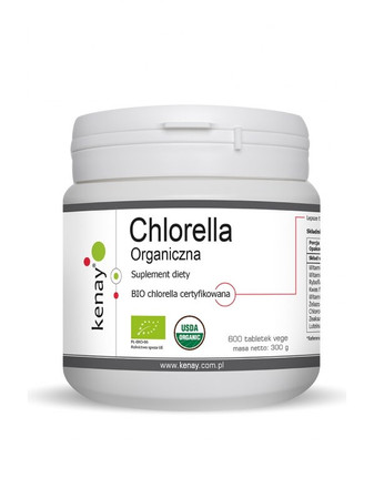 KENAY Chlorella Organiczna na wsparcie układu odpornościowego i uzupełnienie diety w składniki odżywcze 600 tabl.