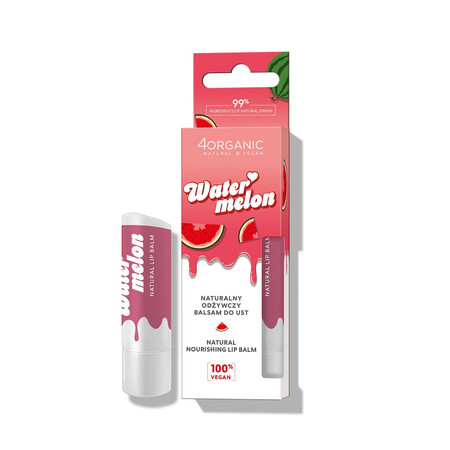 4Organic Naturalny odżywczy balsam do ust Watermelon  5g