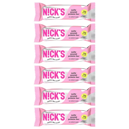 Zestaw 6x N!CK'S Nicks Salty Peanut Protein Bar Baton proteinowy z orzechami ziemnymi 50g