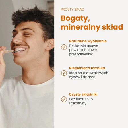 Georganics, Mineralny proszek do mycia zębów z naturalnym składem, do codziennej pielęgnacji, smak pomarańczowy, 60 ml