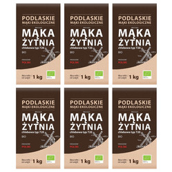Zestaw 6x Mąka żytnia chlebowa BIO typ 720 1 kg