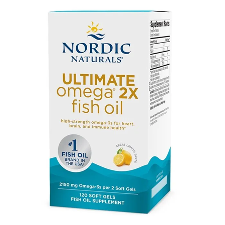 Nordic Naturals Ultimate Omega 2X Omega-3 kwasy tłuszczowe EPA i DHA 120 kaps. smak cytryna