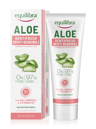 Equilibra, Pasta Sensitive do wrażliwych zębów i dziąseł - żel aloesowy 75 ml