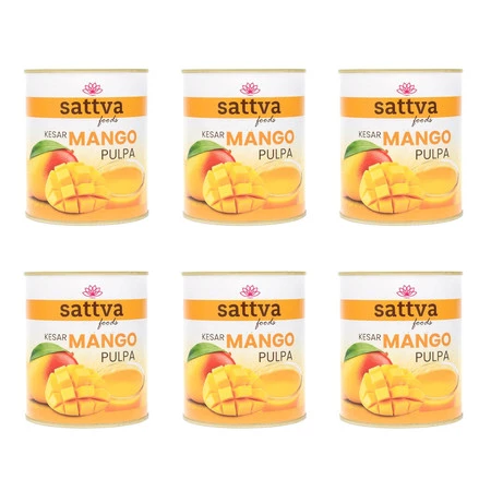 Zestaw 6x Sattva - Pulpa z mango kesar 850 g