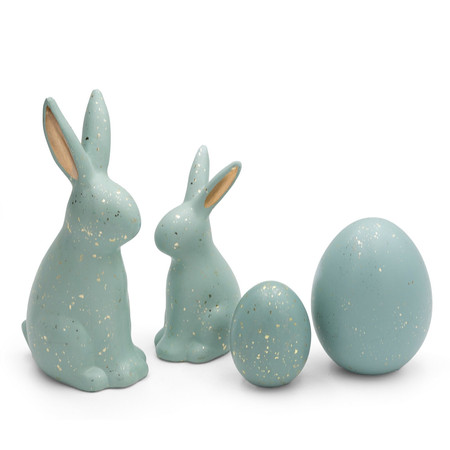 Ozdoba Wielkanocna, Figurka ceramiczna, kolor jasnozielony, rozmiar 13 x 9 x 25 cm