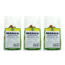 Zestaw: 3x SMAKOSZ Mango suszone plastry 100g
