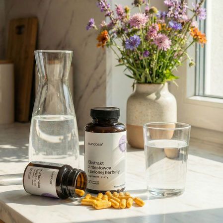 Sundose For Longevity resweratrol, zielona herbata, kurkumina i piperyna 60+30 kaps.