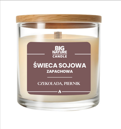 Big Nature Świeca sojowa o zap. Czekolada i Piernik 225g