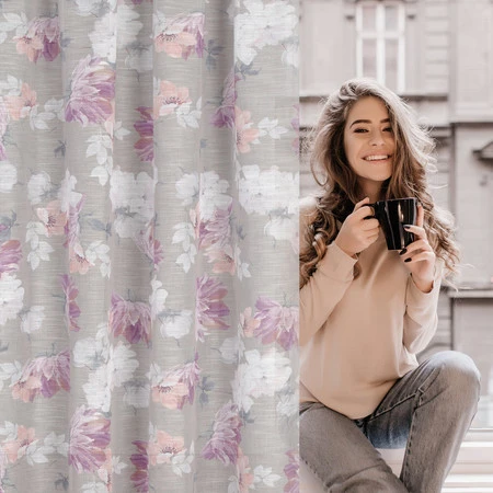 ZASŁONA GOTOWA SHERRY NA TAŚMIE 140 X 300 CM SREBRNY