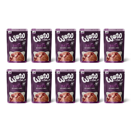 Zestaw 10x WOW CAT Senior Geflugel Ente - drób z kaczką dla kota seniora (125g)