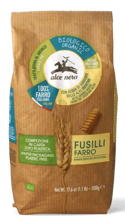 Alce Nero − Makaron z płaskurki fusilli BIO − 500 g 