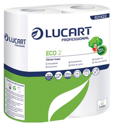 Ręczniki papierowe białe 2 roleki, 2 warstwy, 11.8m, 52 listków, ecolabel