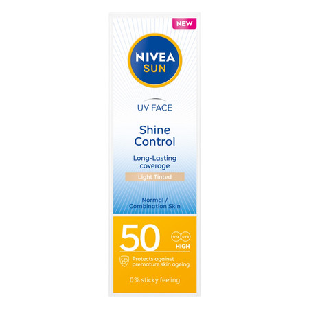 Sun UV Face Shine Control matujący krem do twarzy z wysoką ochroną SPF50 Light Tinted 50ml