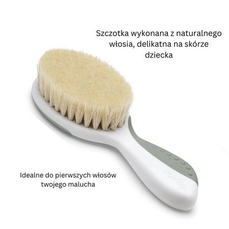 Nuvita, Zestaw dla dzieci: szczotka i grzebień, Sage Green
