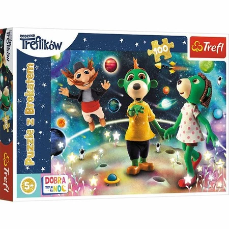 Puzzle 100 Trefliki wśród gwiazd  Dobranoc Trefliki na noc 14824 -