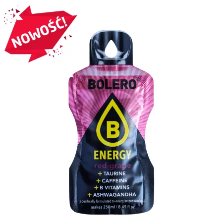 Bolero Energy Czerwone Winogrono 7g napój w proszku ze stewią