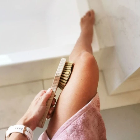 Lullalove, Szczotka do ciała z rączką, średnia twardość, szczecina