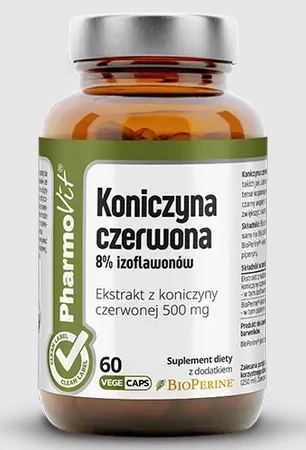 KONICZYNA CZERWONA EKSTRAKT (500 mg) 60 KAPSUŁEK - PHARMOVIT (CLEAN LABEL)