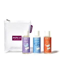 Mini U podróżny zestaw kosmetyków dla dzieci z kosmetyczką travel set od 1.dnia życia 3x100ml