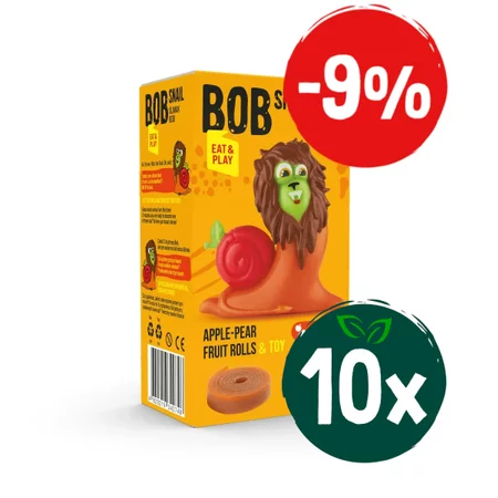 Zestaw: 10x Bob Snails - Zabawka z przekąską jabłko-gruszka - 20g