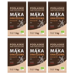 Zestaw 6x BioLife − Mąka orkiszowa jasna typ 550 BIO − 1 kg