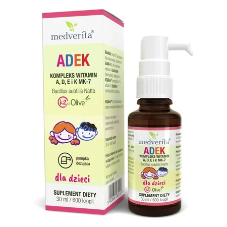 Medverita ADEK dla dzieci 30 ml w kroplach smak naturalny