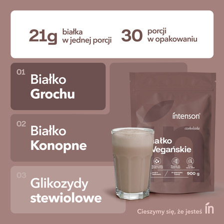Intenson Wegańskie białko smak czekolada 900g