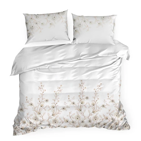 Komplet Pościeli Satynowej Spring 44 160 x 200 cm, Biały