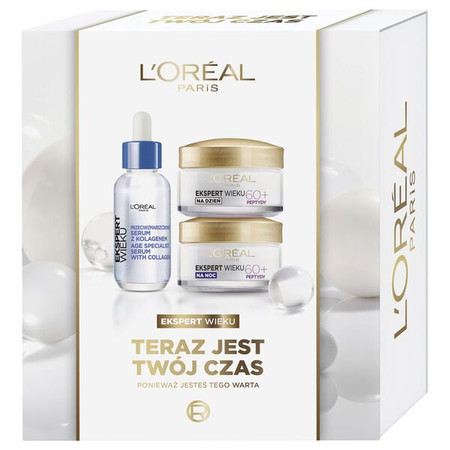 Ekspert Wieku 60+ zestaw serum do twarzy 30ml + krem na dzień 50ml + krem na noc 50ml