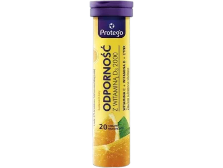 Protego Odporność z Witaminą D3 2000 20 tabl. musujących