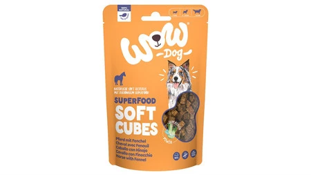 WOW Superfood Soft Cubes Pferd - konina z koprem włoskim miękkie przysmaki dla psa (150g)