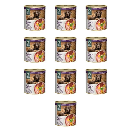 Zestaw 10x PURE NATURE DOG Pute Rind - indyk i wołowina z marchewką i fenkułem dla dorosłych psów (800g)