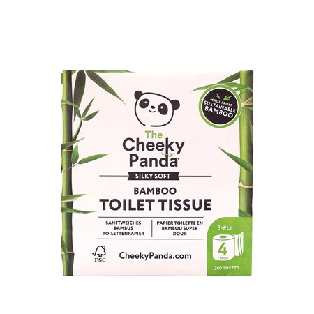 Cheeky Panda, Papier toaletowy trzywarstwowy, 4 rolki
