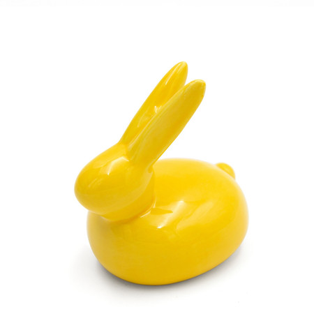 Ozdoba Wielkanocna, Figurka ceramiczna, kolor żółty, rozmiar 14 x 13 x 10 cm