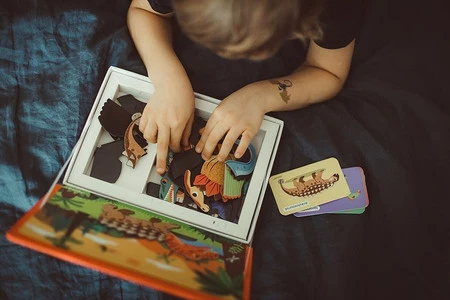 Janod Magnetyczna układanka Dinozaury Magnetibook