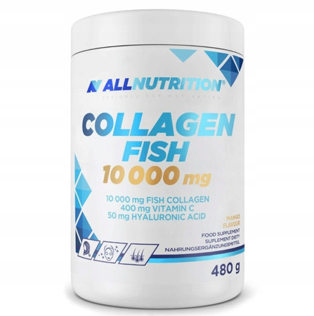 ALLNUTRITION COLLAGEN FISH 10 000 mg kolagen na wsparcie skóry i stawów 480g smak mango