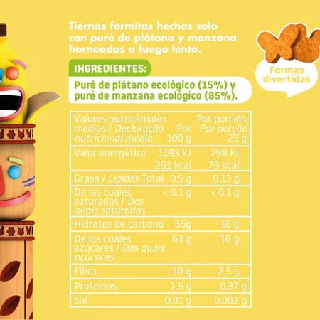 Smileat, BIO Sminolas, Owocowa przekąska Jabłko i Banan, 25g