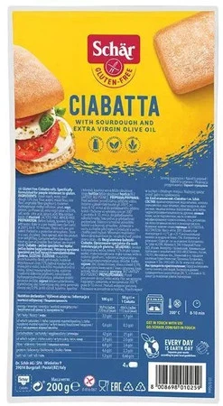 Ciabatta - bułki do zapiekania bezglutenowe -  200 g