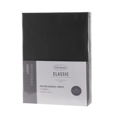 Prześcieradło Jersey3 240 x 220 x 30 cm, Czarny