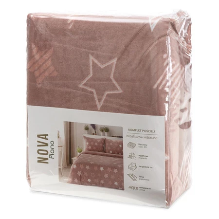 Komplet pościeli Flano 4 200 x, 220 cm, Pudrowy róż