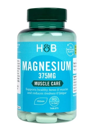 Holland & Barrett Magnesium 375 mg wsparcie kości, mięśni i energii 90 tabl.