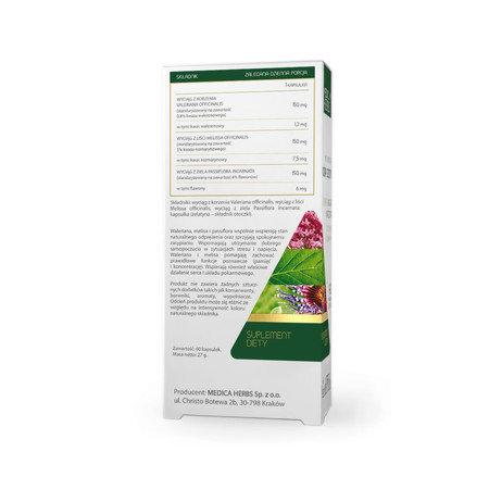 Medica Herbs Waleriana Melisa Passiflora 60 kaps.