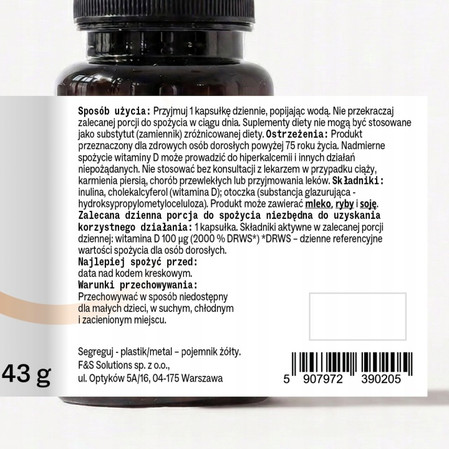 Sundose Witamina D3 4000 IU na wsparcie układu odpornościowego 120 kaps.