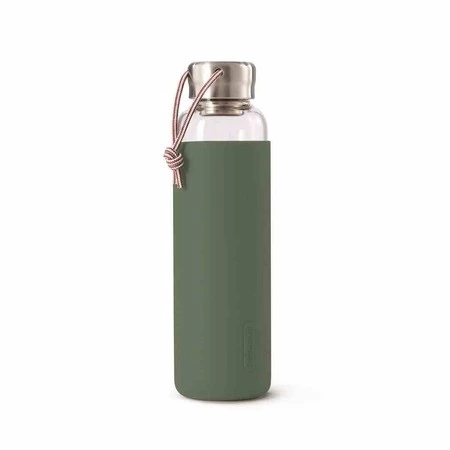 BB - Butelka szklana na wodę 600ml, oliwkowa