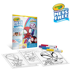 Crayola Kolorowanka dla dzieci i 4 niebrudzące magiczne flamastry Color Wonder Mess Free Spidey i super-kumple 3+