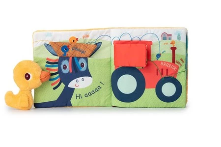 Lilliputiens Książeczka aktywizująca z mini-przytulanką Na farmie Kaczorek Gaspard 18 m+