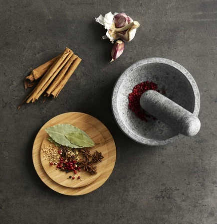 JJ-Moździerz z drewnianą pokrywą Dash, granit