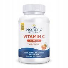 Nordic Naturals Vitamin C Gummies Witamina C 250mg Dla Dzieci 120 żelek smak mandarynka