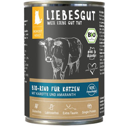 LIEBESGUT BIO RIND - wołowina z marchewką ekologiczna mokra karma dla kota (400g)