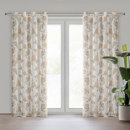 Zasłona ZAS/MELA/BEŻ+ZŁ 140X250 PRZELOTKI